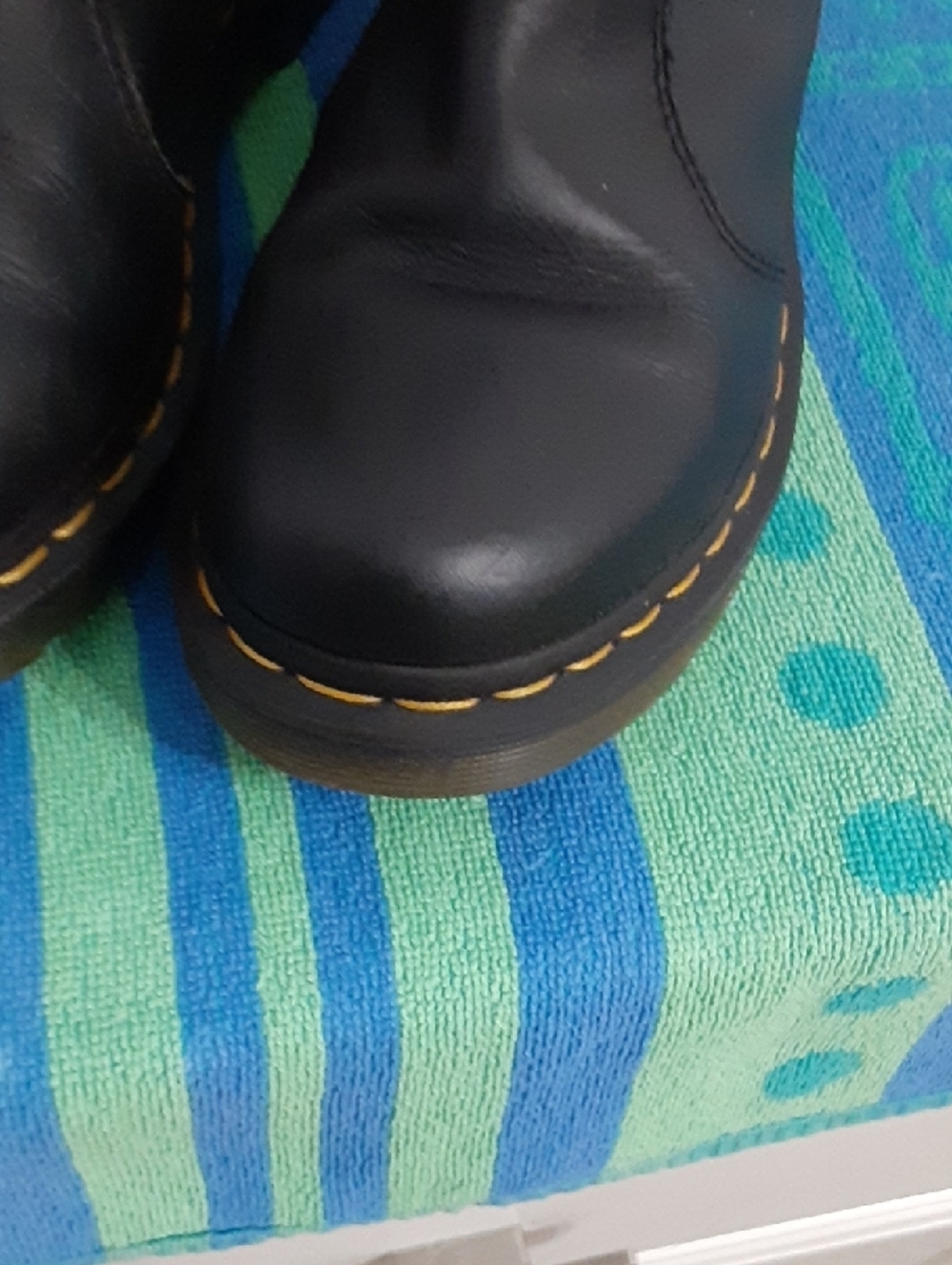 Dr. Martens Black Chelsea Boots with Yellow Stitching Clean  Worn  A Few  Times - Picture 10 of 12
